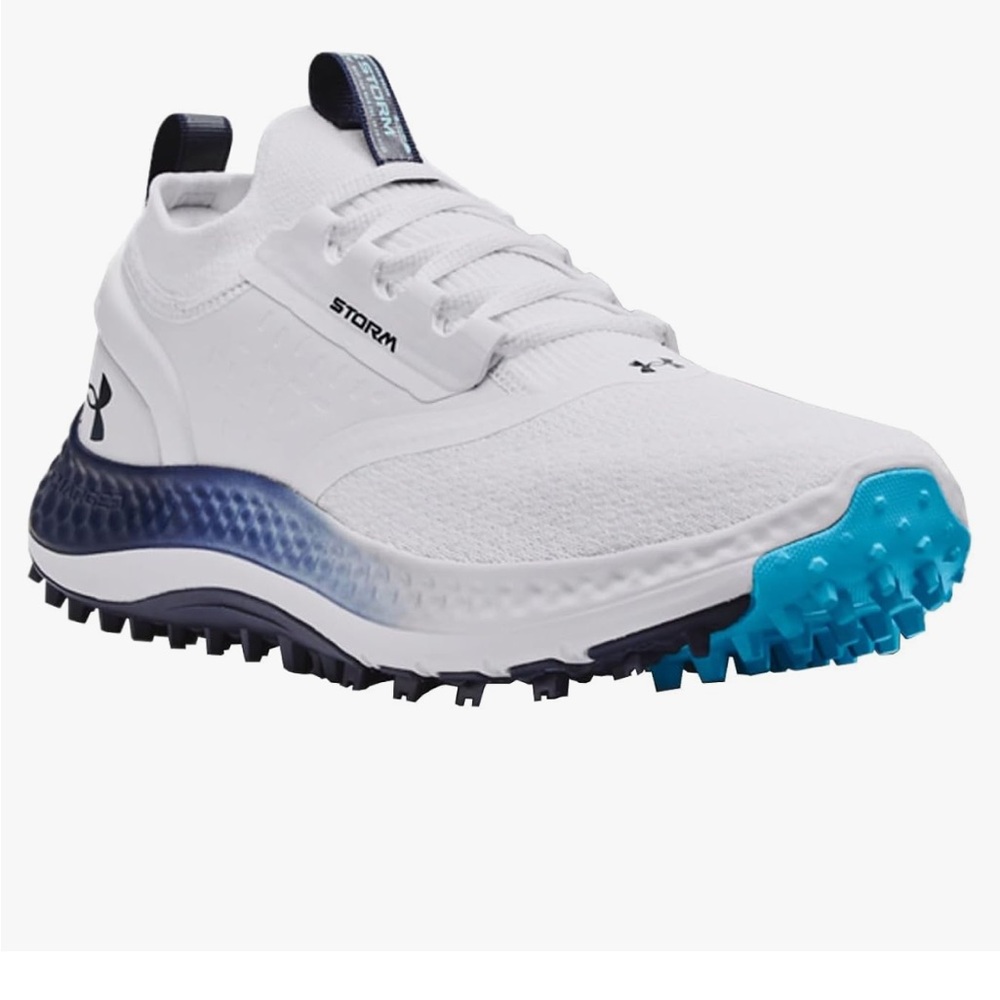 Under Armour Men's White and Blue Storm Shoes